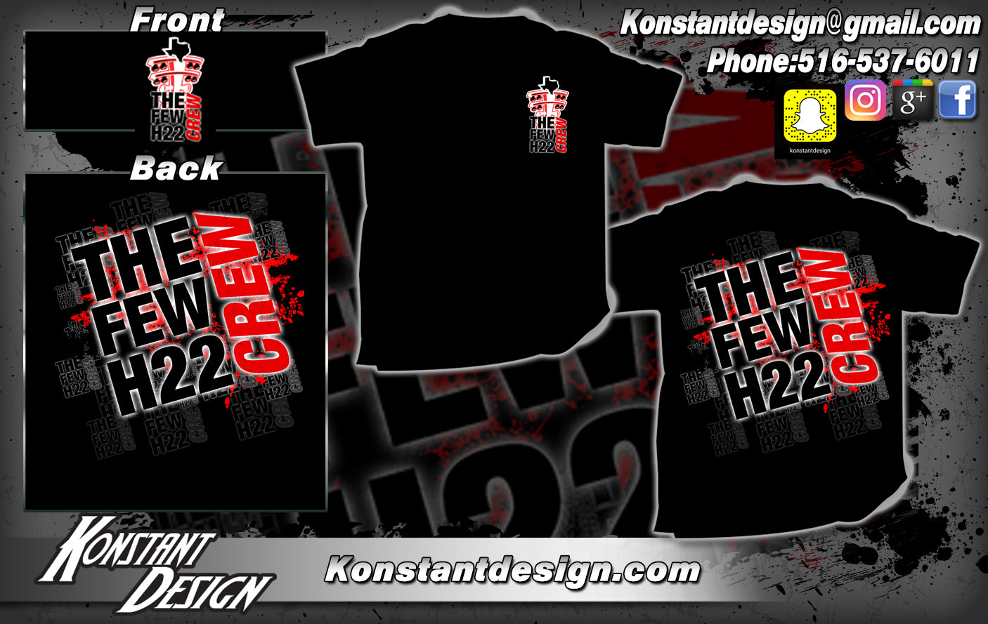 “TheFewH22Crew” logo shirt in black